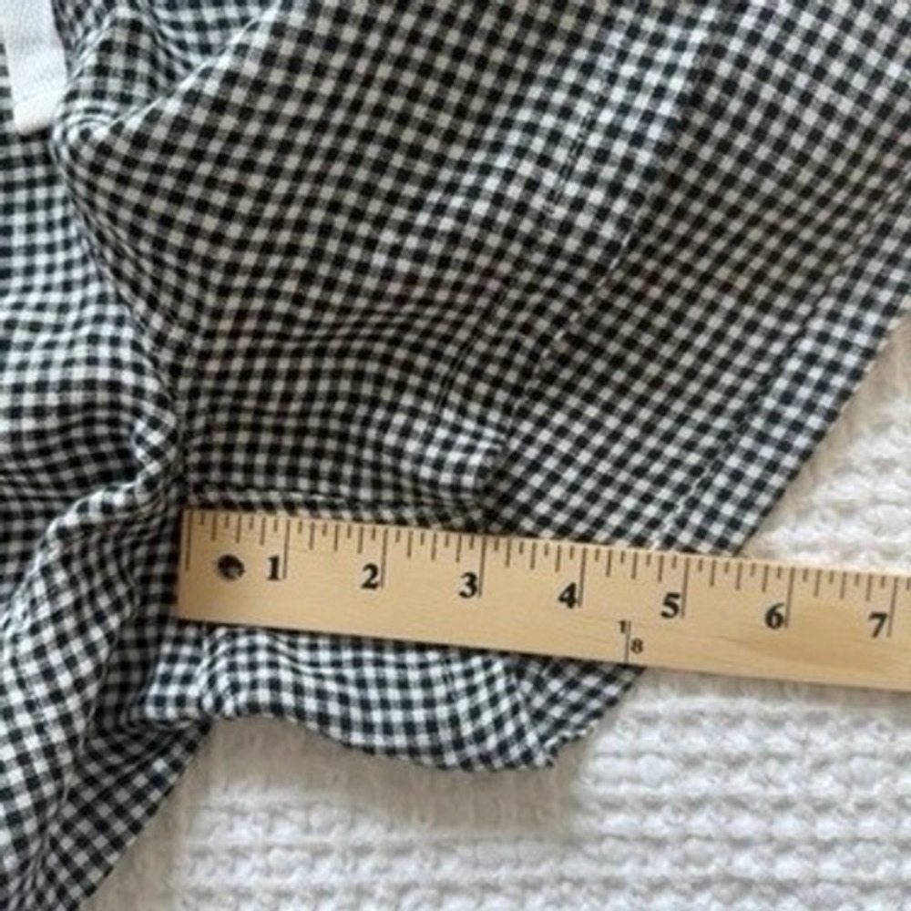 Quince 100% european linen shorts Gingham Black White Drawstring Elastic Waist - Picture 8 of 8